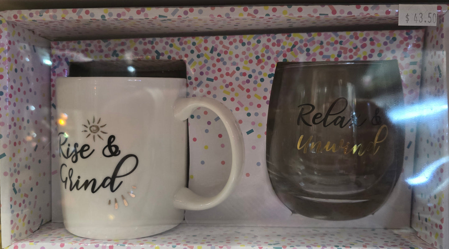 Ceramic mug & Glass gift set