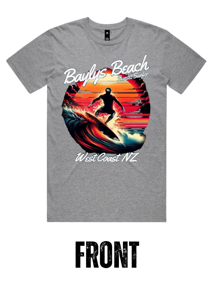 Baylys Beach Sunset Surfer