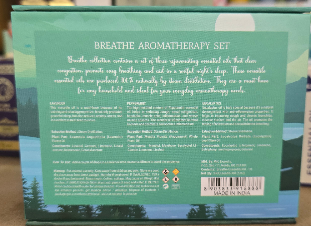 Breathe Aromatherapy set essential oils