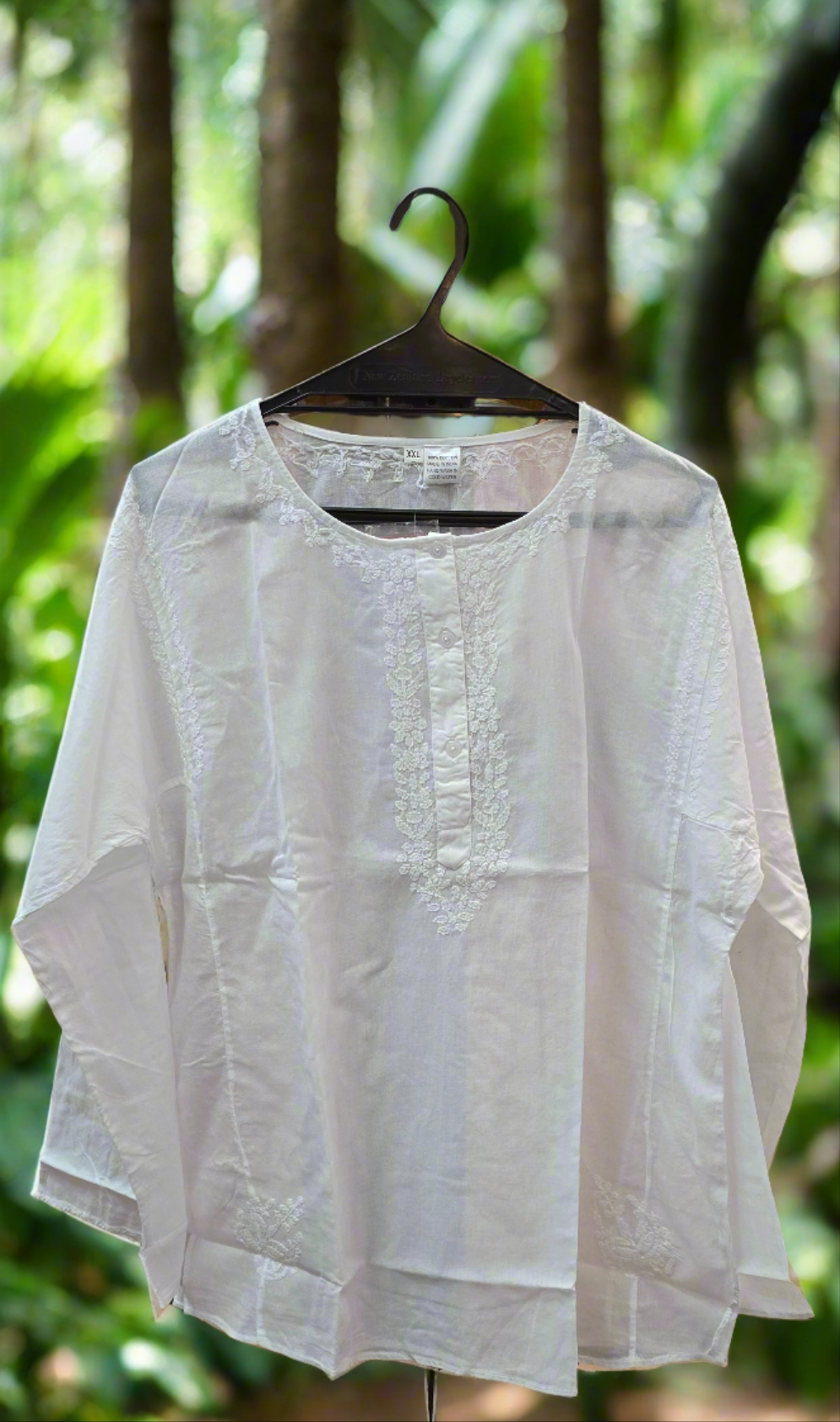 Ladies long sleeve top 100% cotton