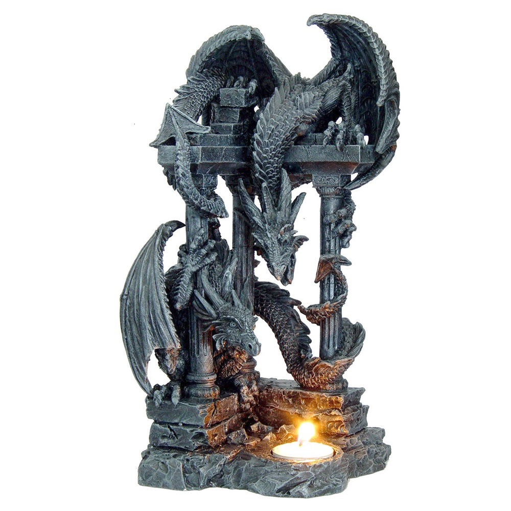 Two Dragons with Tealight Holder.