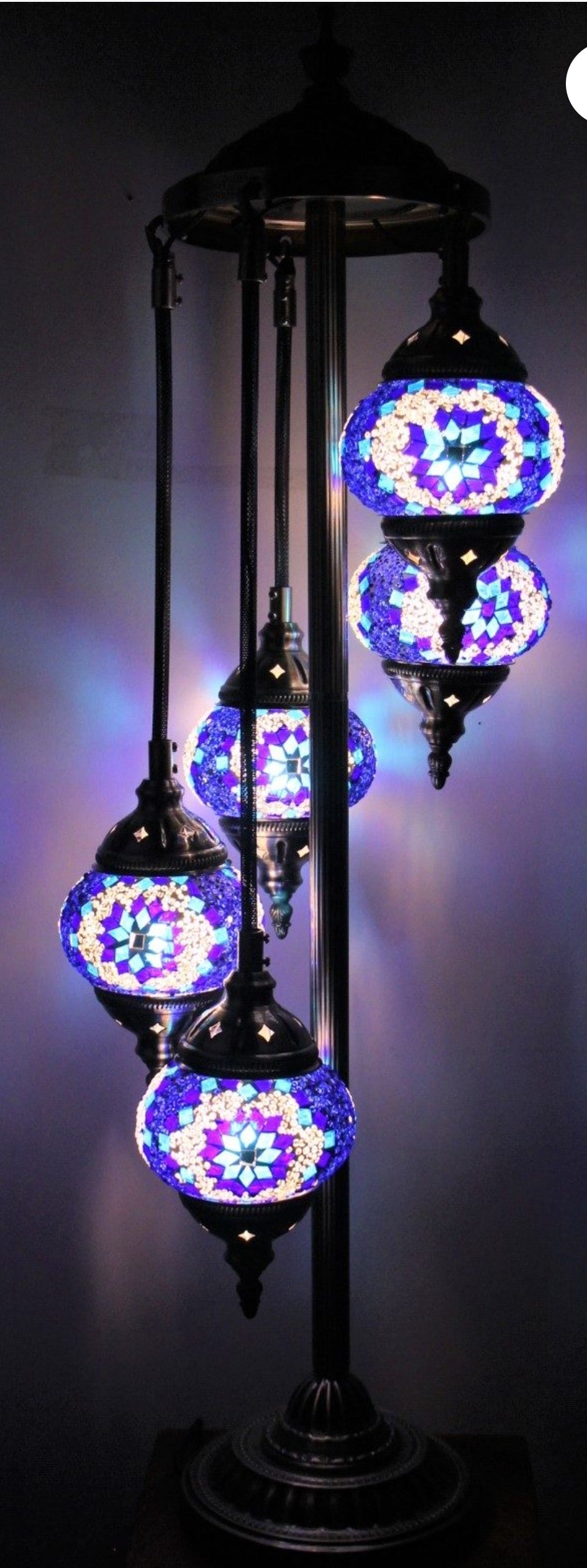 Turkish Mosaic Floor Lamp 5 Globe.