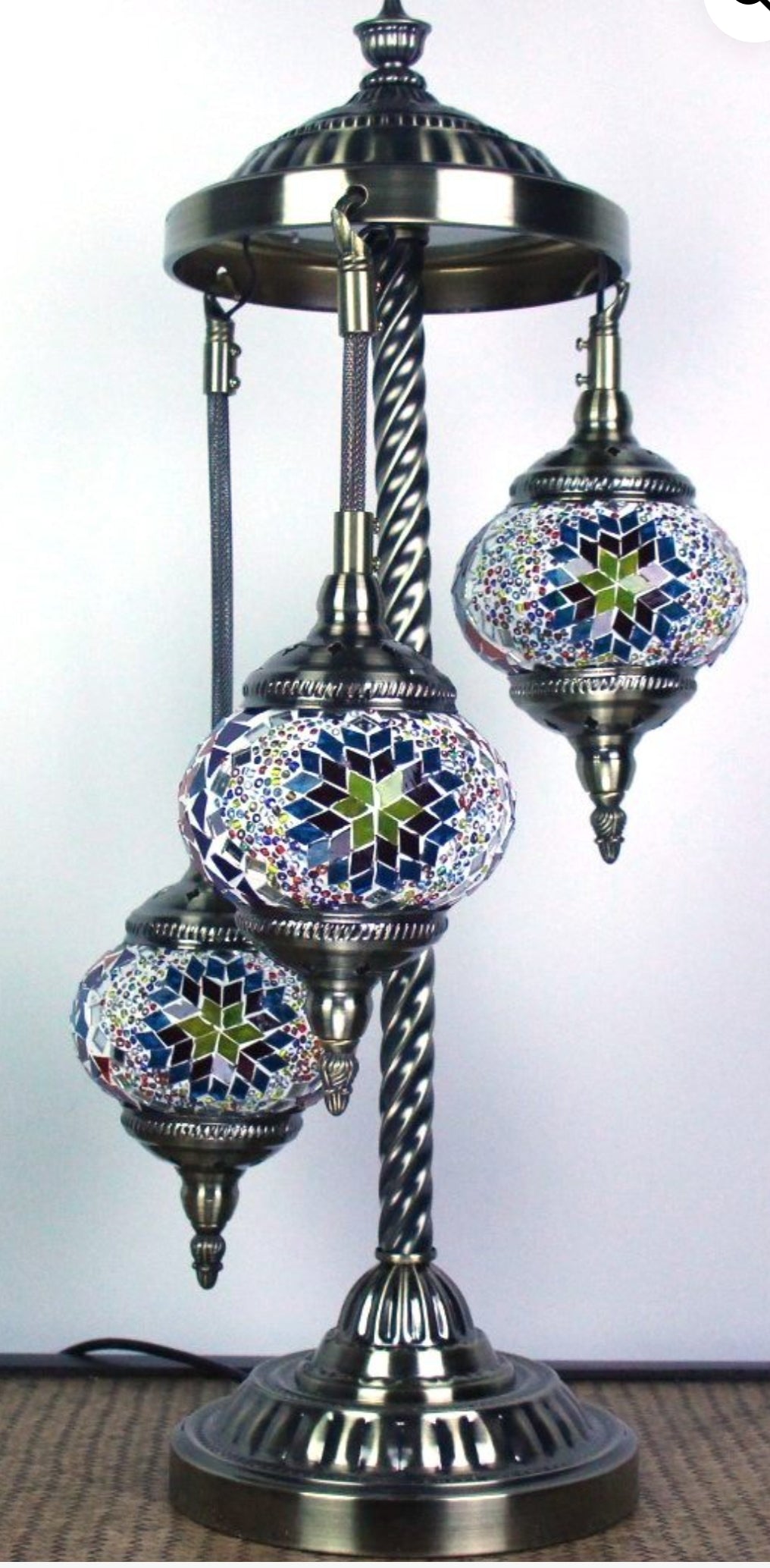 Turkish Mosaic Floor Lamp 3 Globe Star Blast