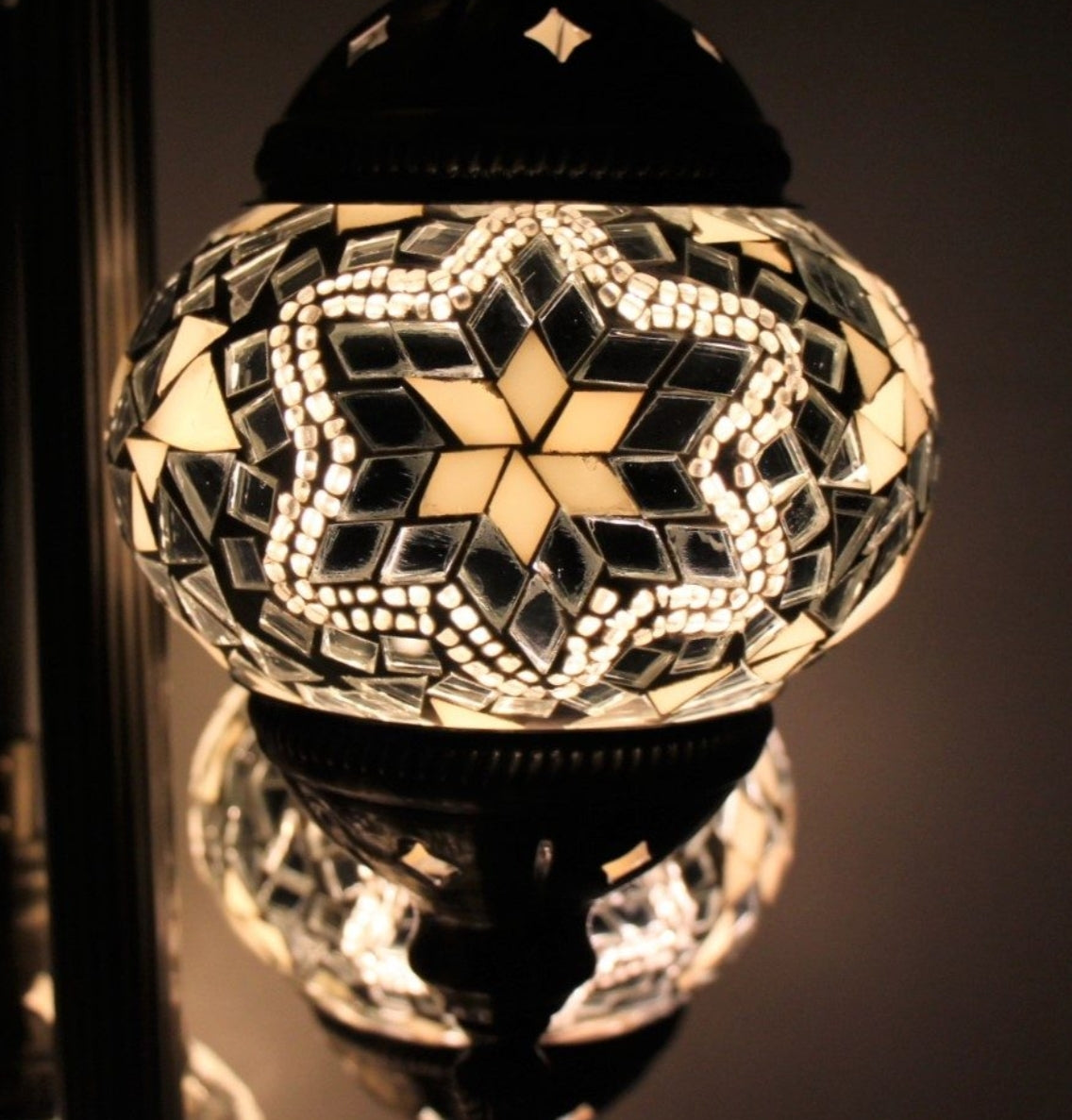 Turkish Mosaic Floor Lamp 5 Globe White.