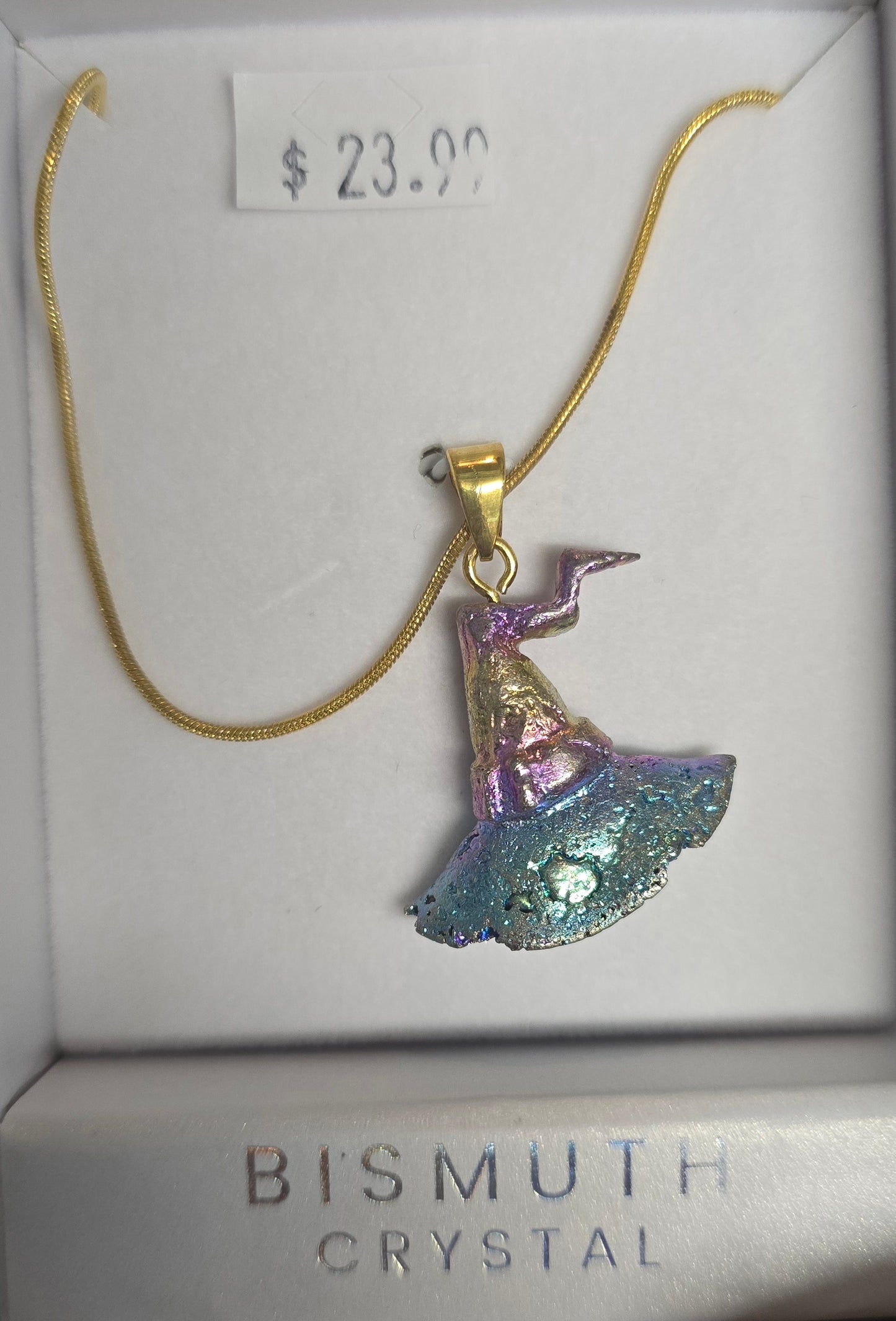 Healing crystal pendant Bismuth