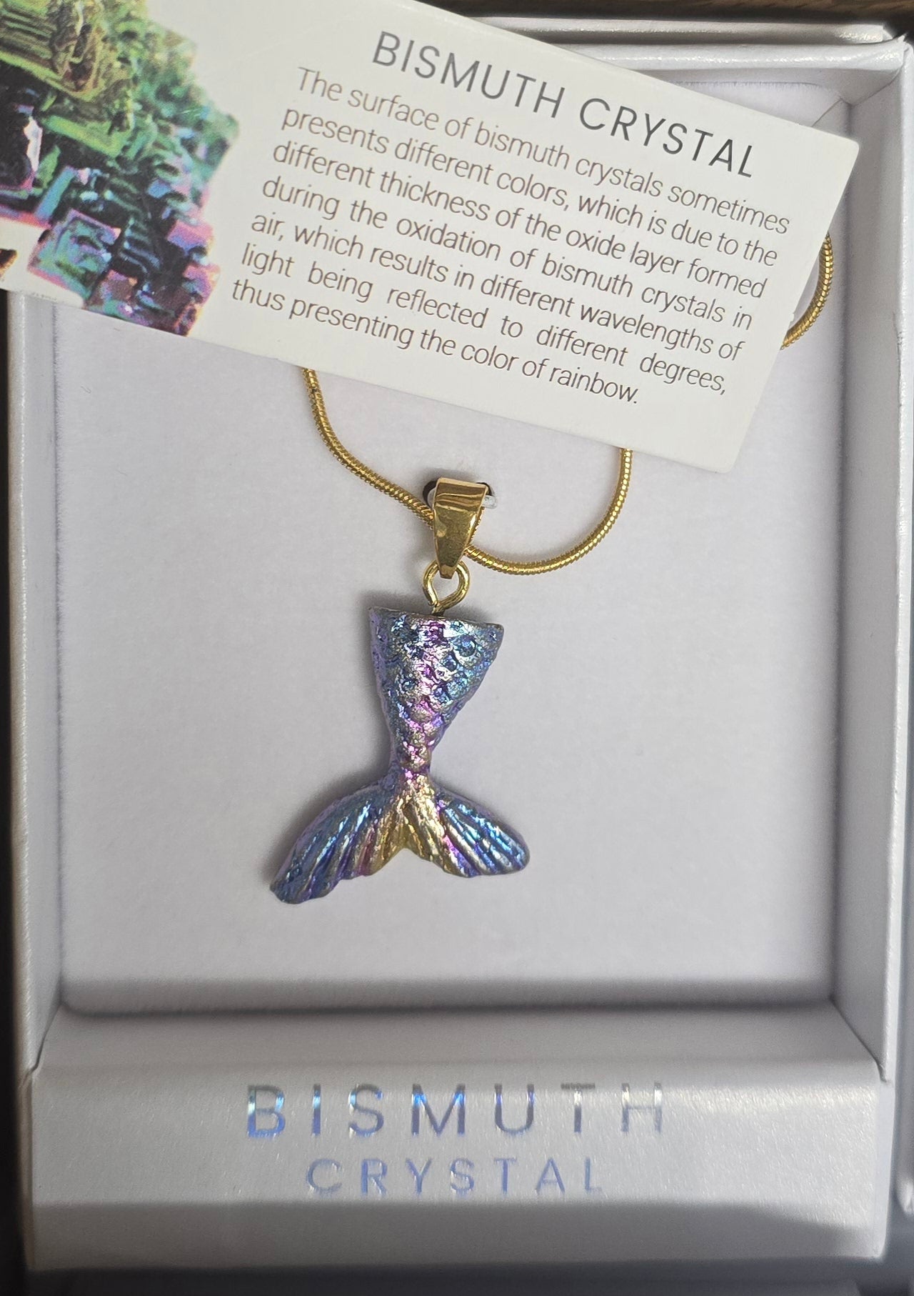 Healing crystal pendant Bismuth