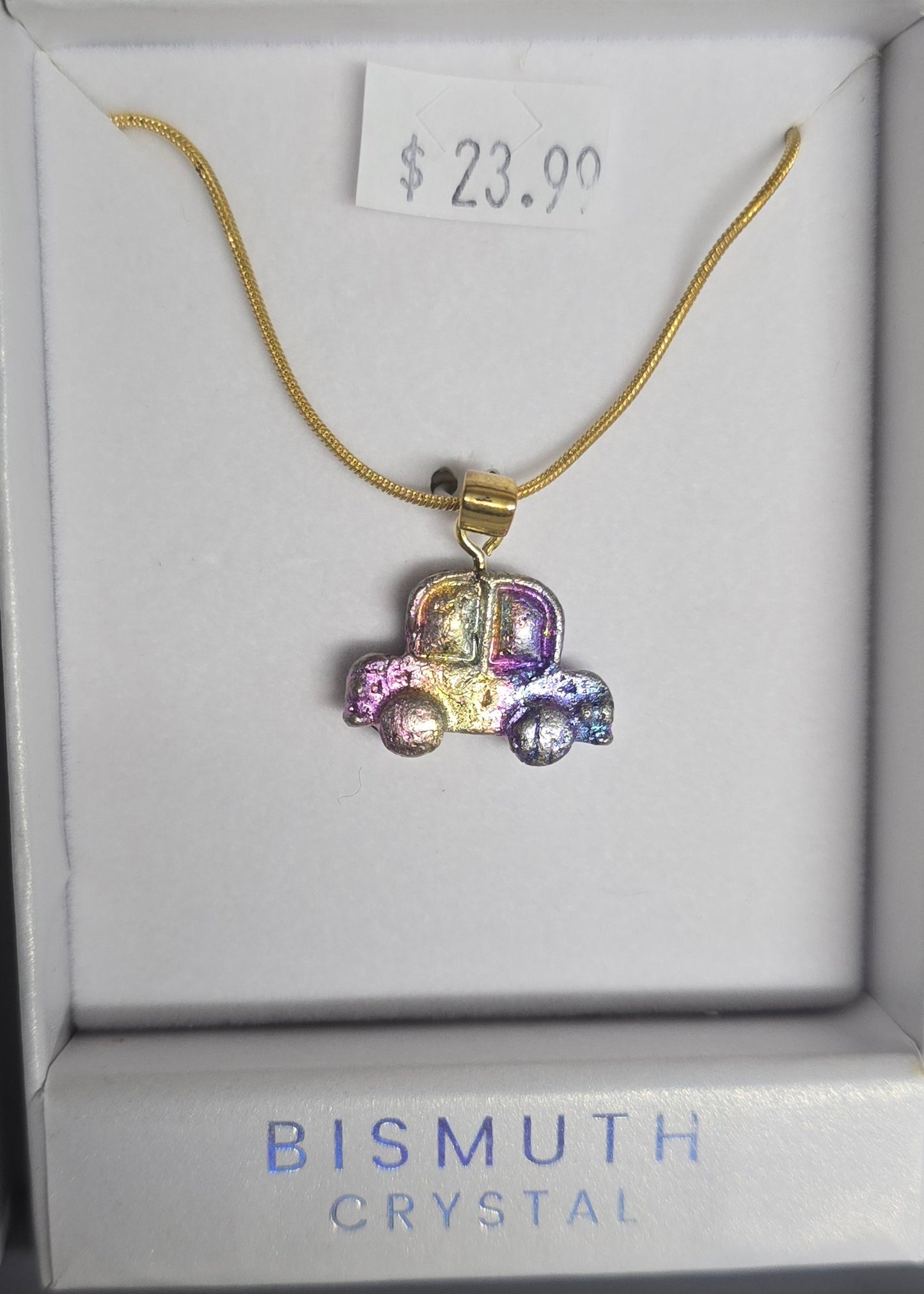 Healing crystal pendant Bismuth