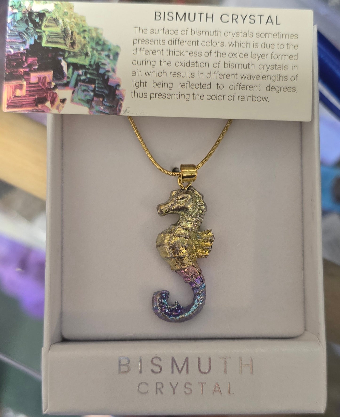 Healing crystal pendant Bismuth