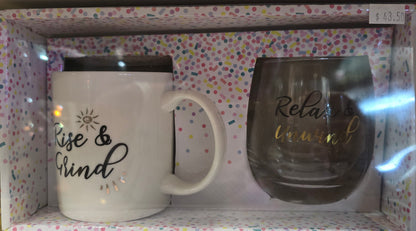 Ceramic mug & Glass gift set