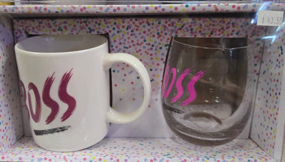 Ceramic mug & Glass gift set