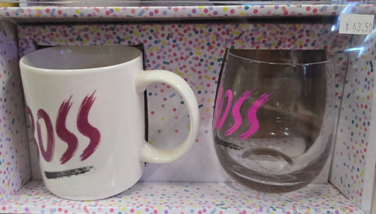 Ceramic mug & Glass gift set