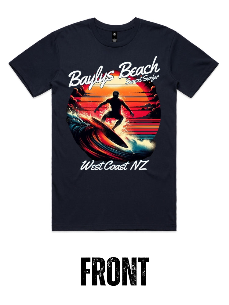 Baylys Beach Sunset Surfer