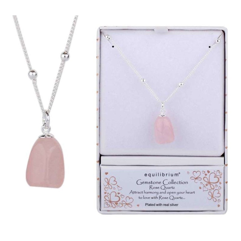 Equilibrium Rose Quartz Gemstone Necklace.