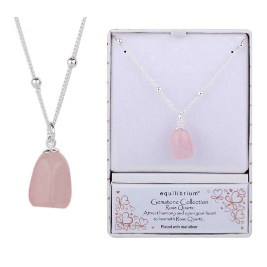 Equilibrium Rose Quartz Gemstone Necklace.