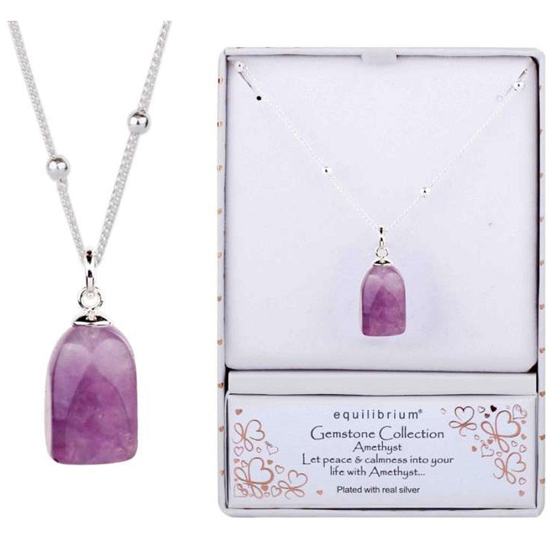 Equilibrium Amethyst Gemstone Necklace.