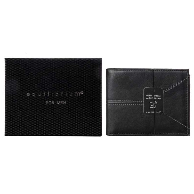 Equilibrium Men Wallet Black with RFID Blocker.