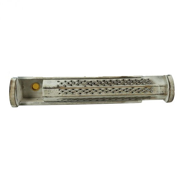 Jali Sliding White Box Incense Burner 12 inch