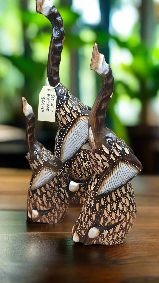 Wooden Elephants set of 3