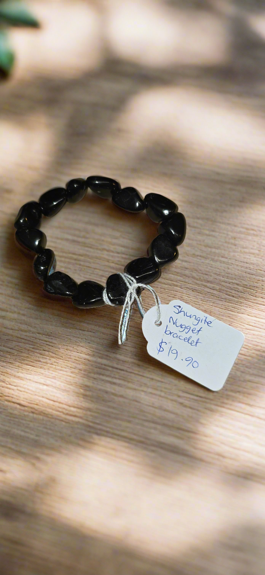 Shangite nugget bracelet
