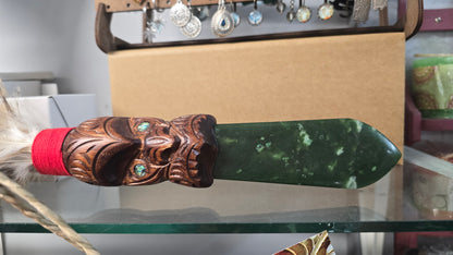 Taiaha with greenstone tongue