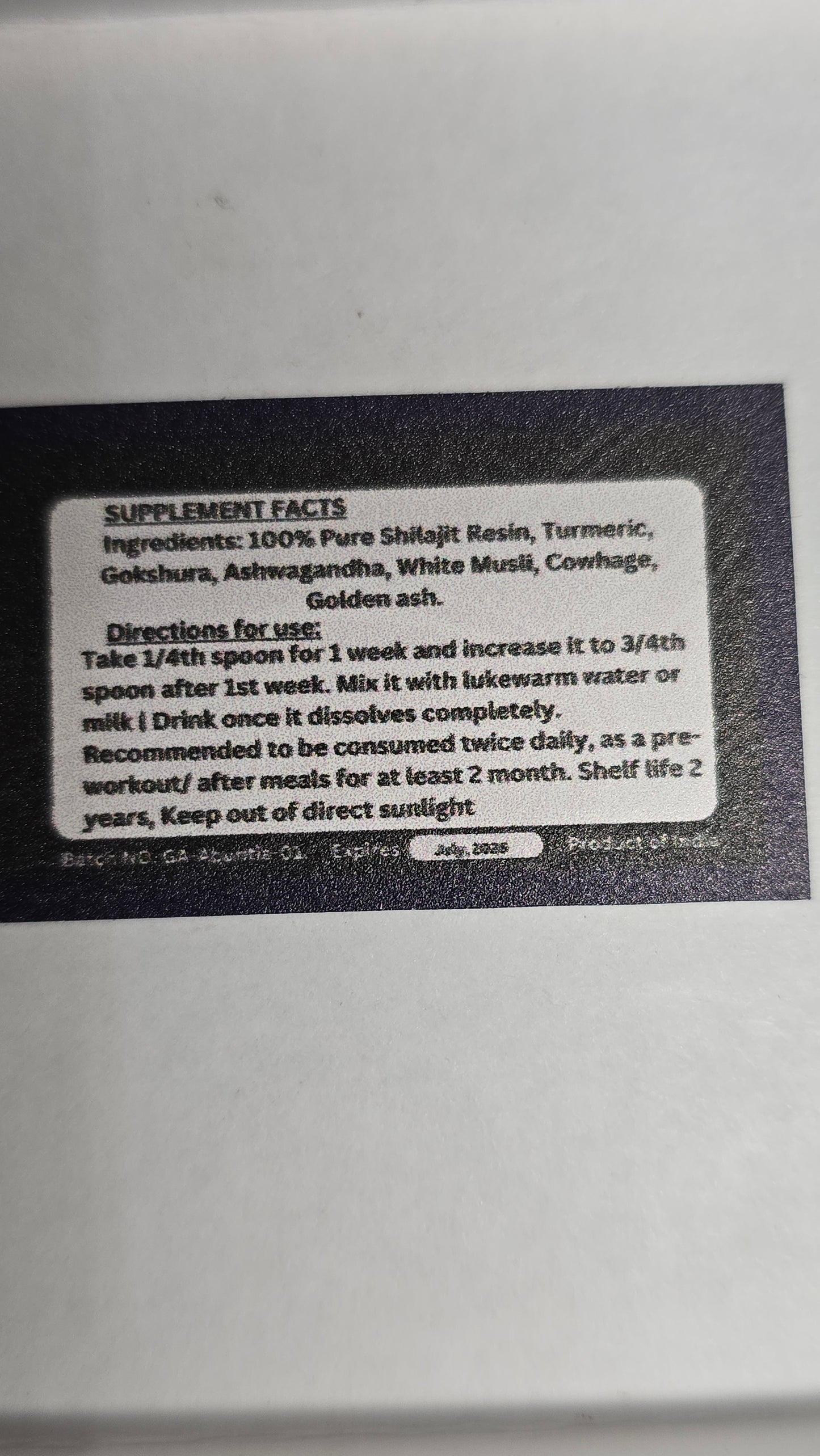 Shiljit resin