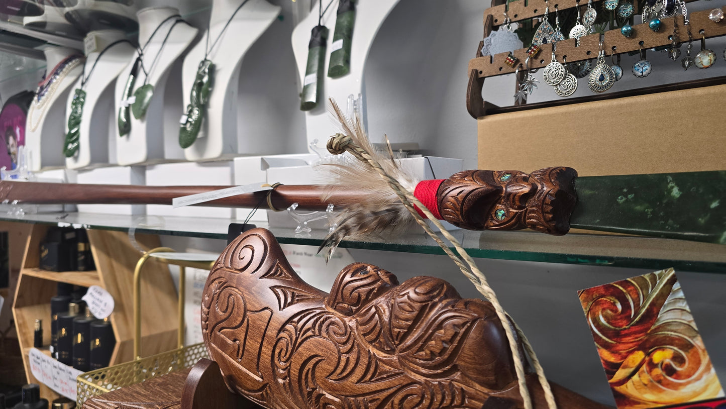 Taiaha with greenstone tongue