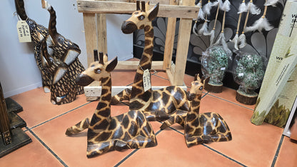 Wooden Giraffe family set of 3