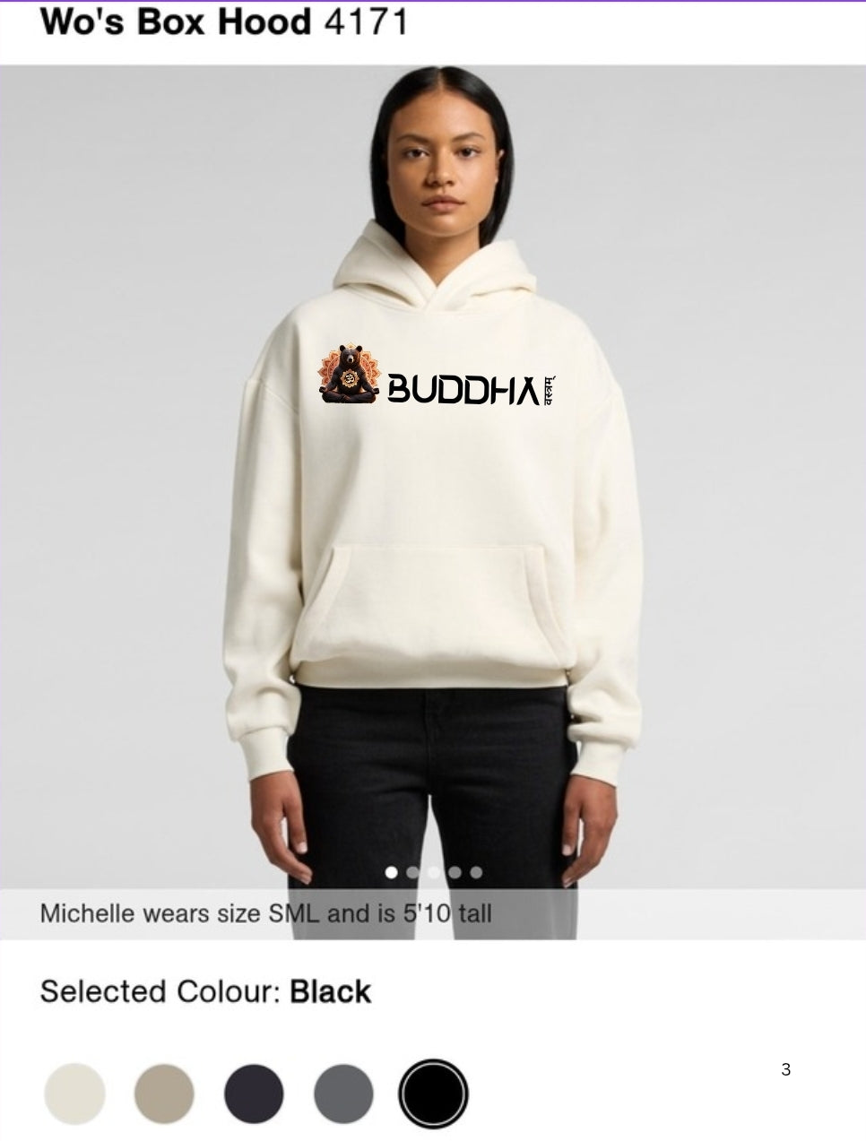 Womens Box hoodie Buddha Bear 🕉