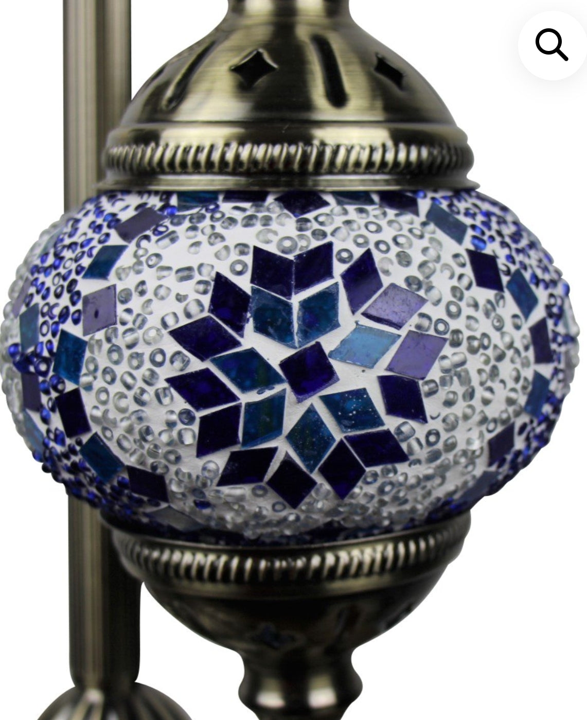 Turkish Mosaic Floor Lamp 3 Globe Blue