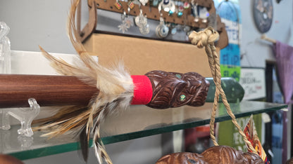 Taiaha with greenstone tongue