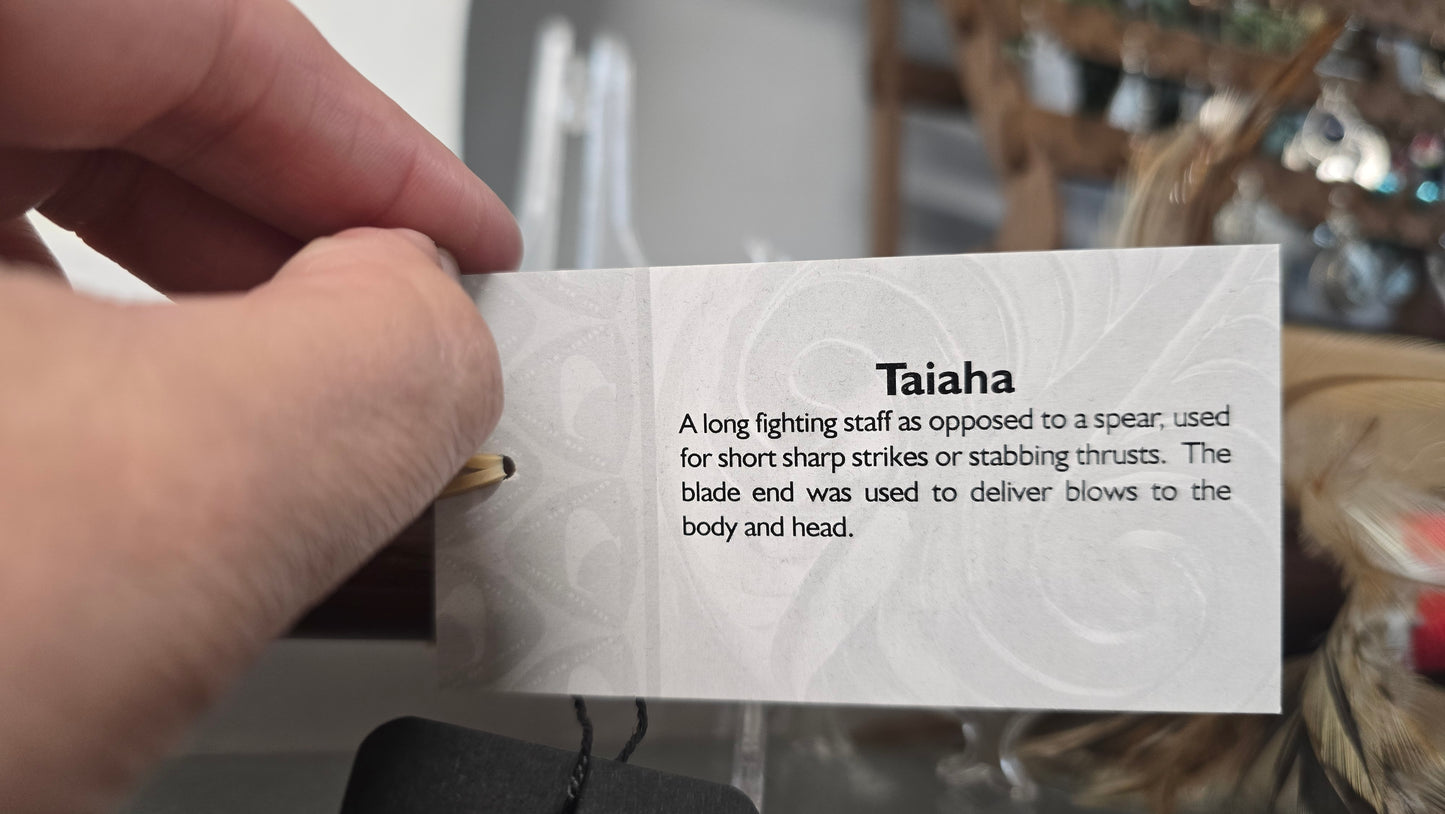 Taiaha with greenstone tongue